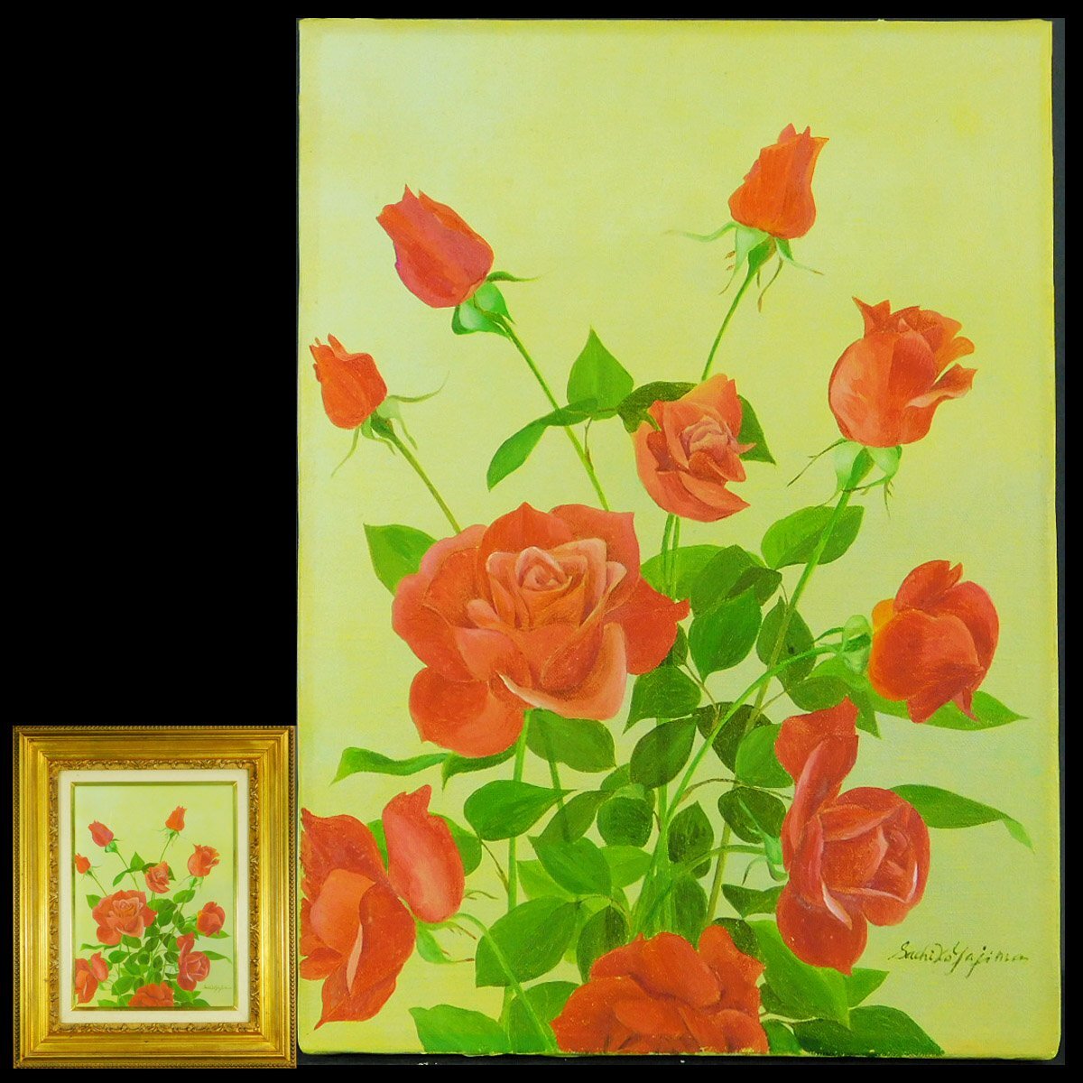 2025年最新】Yahoo!オークション -絵画 油彩 薔薇(油彩)の中古品