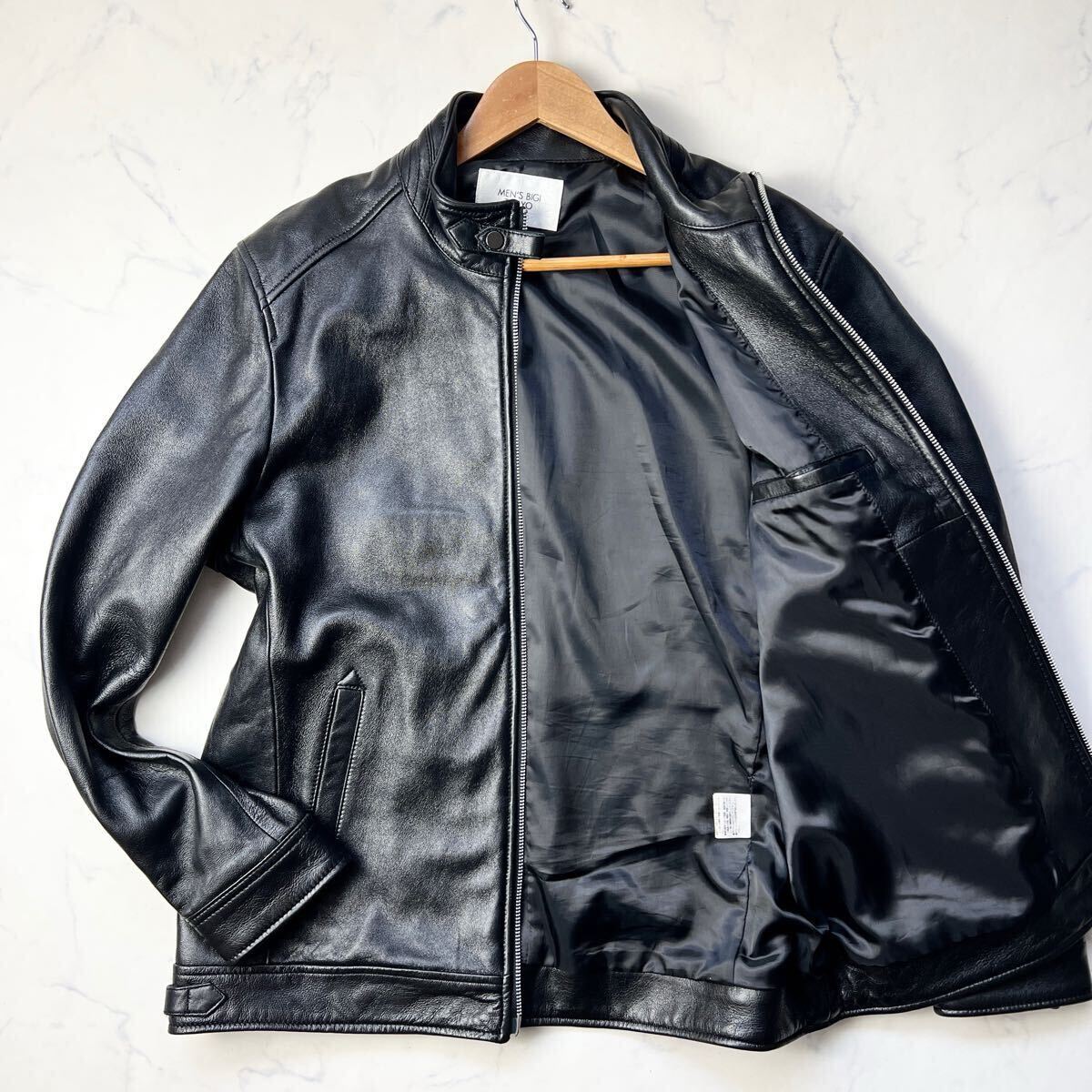 希少【 メンズビギ 】✦ 本革 ヤギ革 レザー ライダース ジャケット シングル Yahoo!オークション -「メンズビギ レザー」(ライダース