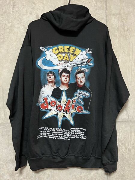 00s ヴィンテージ デッドストック レア Green Day パーカー dookie グリーンデイ ドゥーキー Hoodie フーディー ユーロ フリーサイズ 02年
