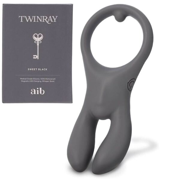 aib(アイブ) TWINRAY ツインレイ ブラック マッサージャー バイブ 静音 防水 USB 充電式