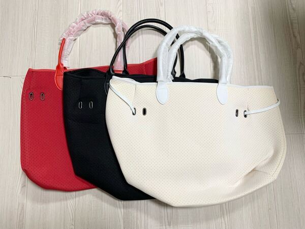 Q bag paris Qbag sucreシュクレ トートバッグ 3点セット ブラック レッド ホワイト
