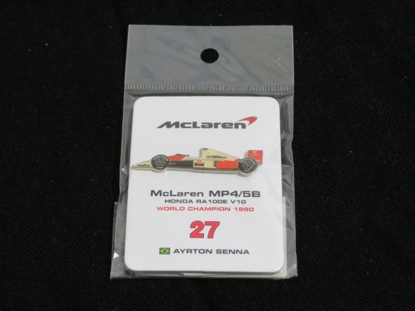 【F1】ピンズ マクラーレン・ホンダ MP4/5B 27 アイルトン・セナ PINS Aryton Senna ピンバッチ 未使用 即決