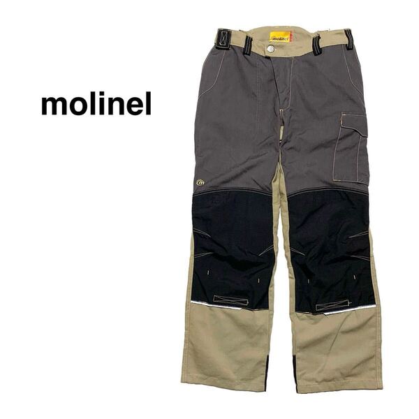☆美品 molinel モリネル 切替 ダブルニー カーゴパンツ ワークパンツ ペインターパンツ チノパン 古着 ヴィンテージ vintage ユーロワーク