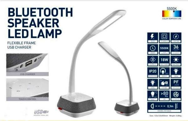 デスクランプ スピーカー付き デスクライト LEDデスクランプ 内蔵Bluetoothスピーカー LEDテーブルランプ ホワイト