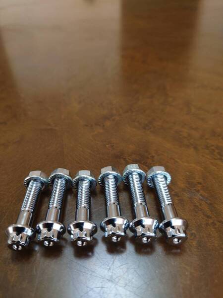 アルミホイール交換用ピアスボルト M7x32mm クロームメツキ 180本 ナツト付き