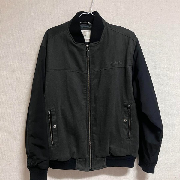 ゴールデンベア GoldenBear メンズジャケット ゴルフブランド ブルゾン Mサイズ ジッパー付きポケット ゆったりサイズ リブ仕様