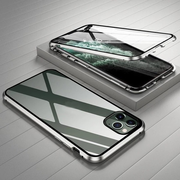 ★送料無料★新品★最新型★スマホケース iPhone 14 用 カバー クリア ガラス 耐衝撃 両面 保護ケース 磁石式
