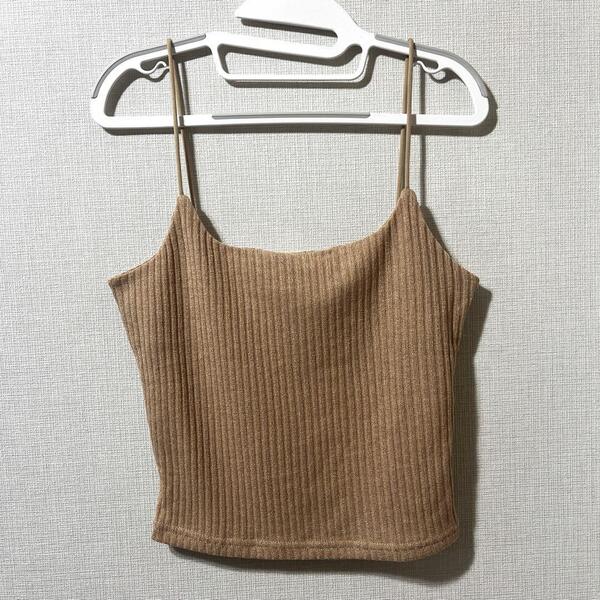 シーイン shein キャミソール キャミトップス インナートップス インナー インナーキャミ ノースリーブ トップス ベージュ 無地