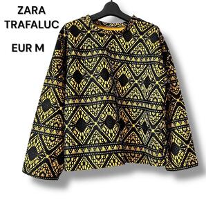 【美品・1点のみ】ZARA TRAFALUC イエロー レース 長袖トップス M