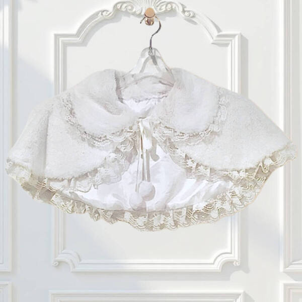 【即決★新品★現品限り】ロリータ.甘ロリ系★フェイクファー★ミニケープ★つけ襟★ティペット★ 白 マフラー★ ゆめかわ