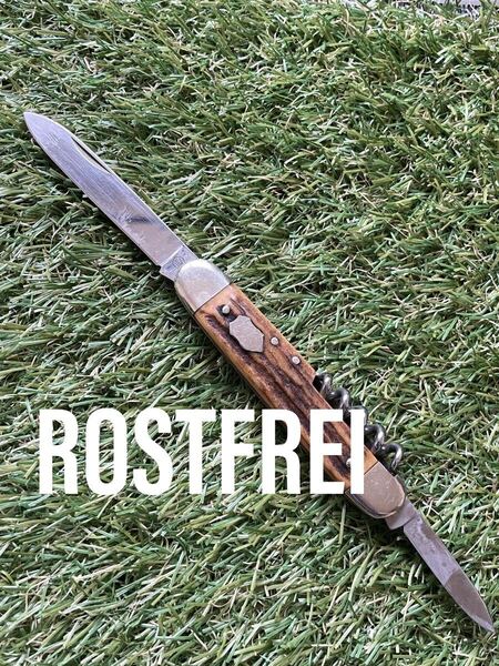 ROSTFREI フォールディングナイフ 折りたたみナイフ ソムリエナイフ