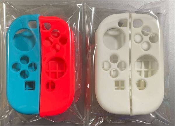Nintendo Switch Joy-Con用 シリコングリップ ネオン、ホワイト計2セット サイバーガジェット社製 未使用品