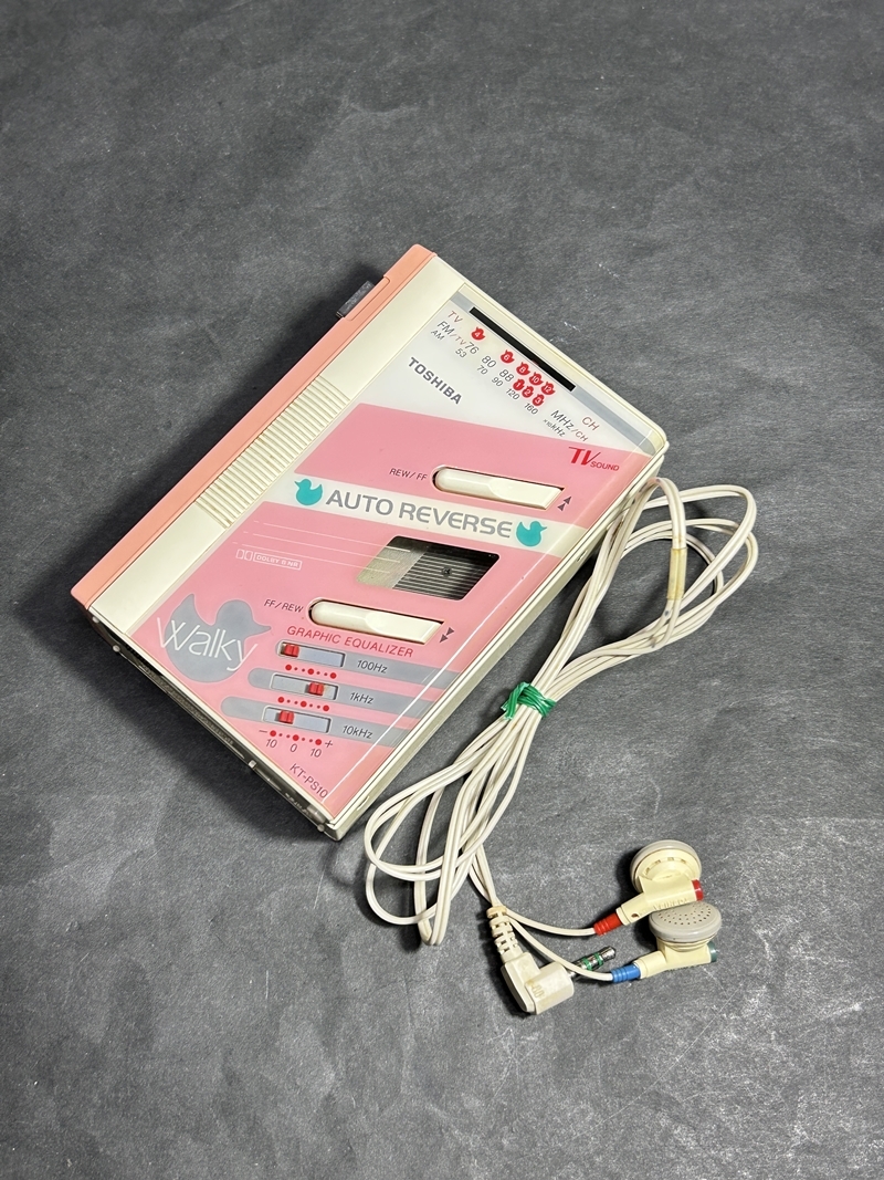 当時物／レトロ 東芝 Walky KT-PS10 ラジオカセットプレーヤー