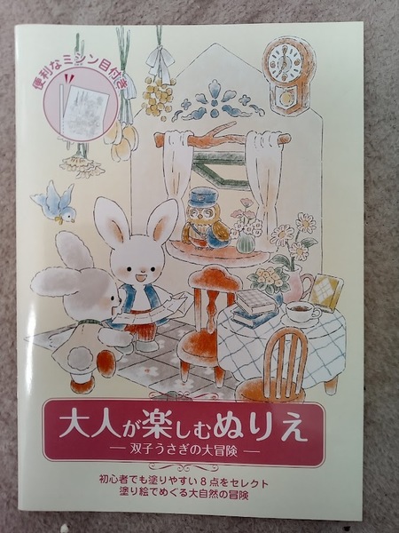 送料無料♪ ★最後の1点♪早い者勝ち★【大人のぬりえ うさぎちゃん 塗り絵】ウサギ 動物 ぬり絵 初心者 認知症予防 脳トレ