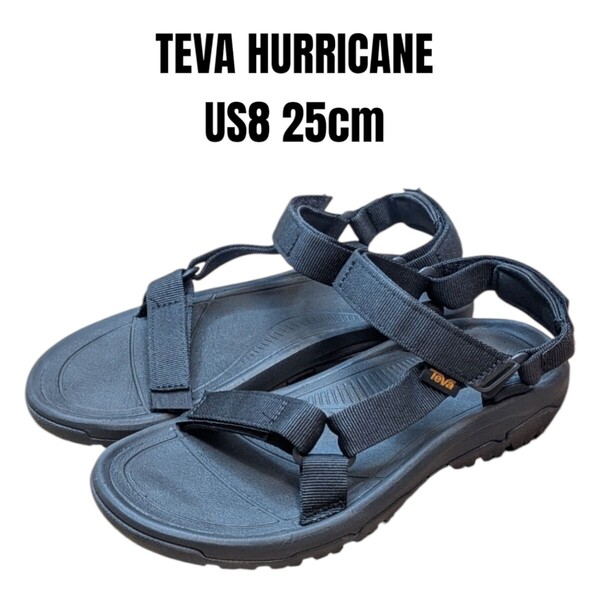 美品 TEVA HURRICANE テバ ハリケーン 25cm ブラック レディースサンダル スポーツサンダル