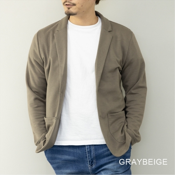 【即落送料込】GRAYBEIGE Size:M 気軽なTPO!SKKONE テーラードジャケット メンズ ポンチ スウェット