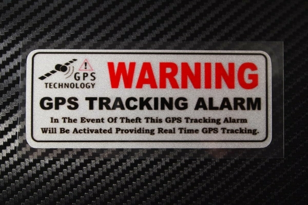 匿名・保証有♪ 防犯 GPS 追跡 警告 車 バイク ステッカー 白 盗難対策 高級車や希少車に! ランクル プリウス ハイエース アクア