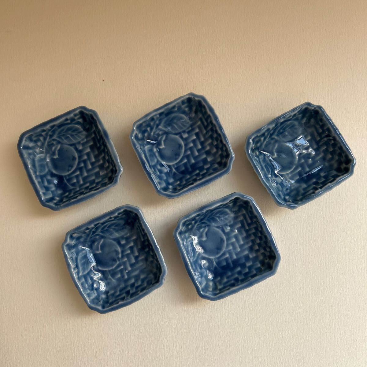 菱形 染付 豆皿 小皿 - 生活骨董と古布のアンティークショップ