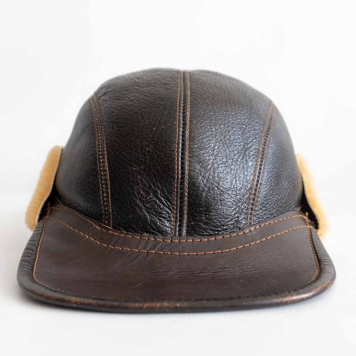 楽天市場】CROWNCAP 飛行帽 フライトキャップ 防寒帽 レザー 本