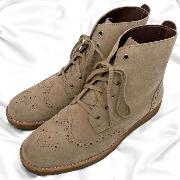 レア 美品 クラークス オリジナルス ウィングチップ スエードブーツ ベージュ Clarks Originals スウェード カントリーブーツ DESERT FABLE