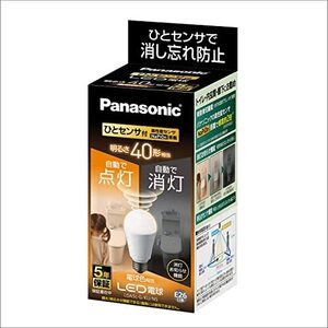 パナソニック LED電球 E26口金 電球40形相当 電球色相当(5.0W) 一般電球・人感センサー LDA5LGKUNS