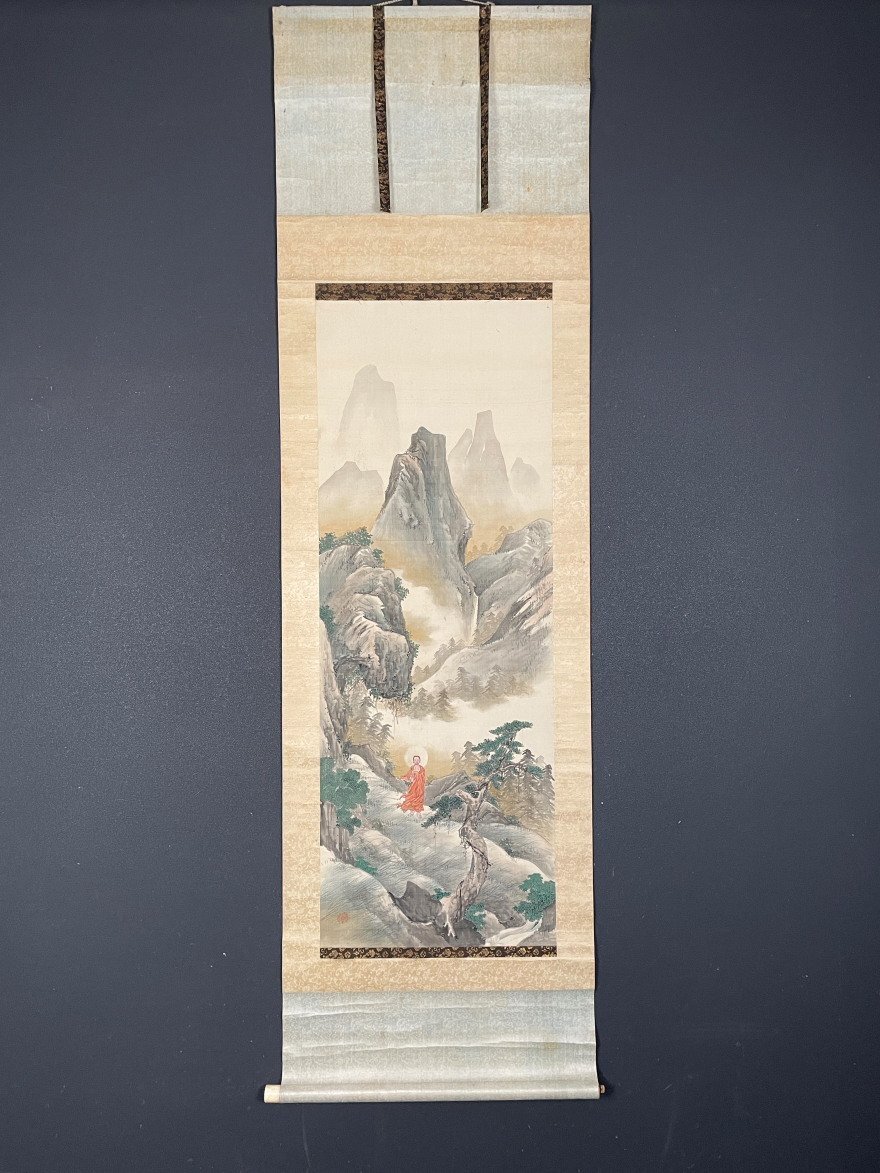 好評 真作】掛軸 絵画 O196 共箱入 名品 人気画家 淡墨桜 三木