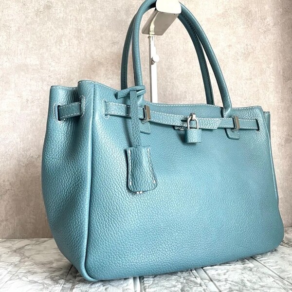 美品 傳濱野 デンハマノ ミーティア レザー ハンドバッグ