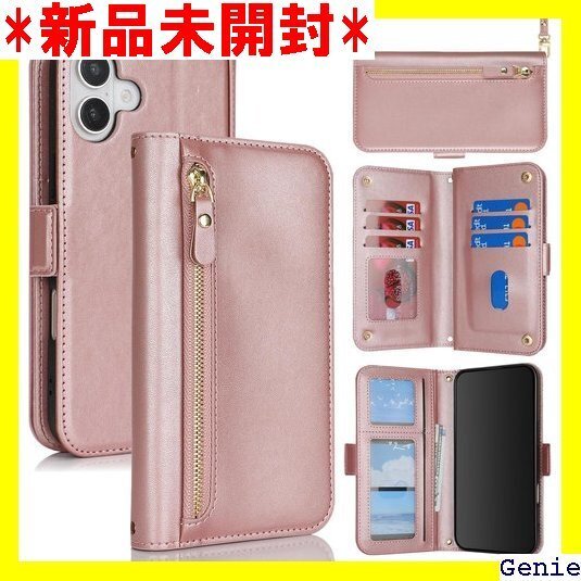 for iPhone 16 ケース アイホン 16 肩 ト PUレザー 財布型 for iPhone16 ピンク 114