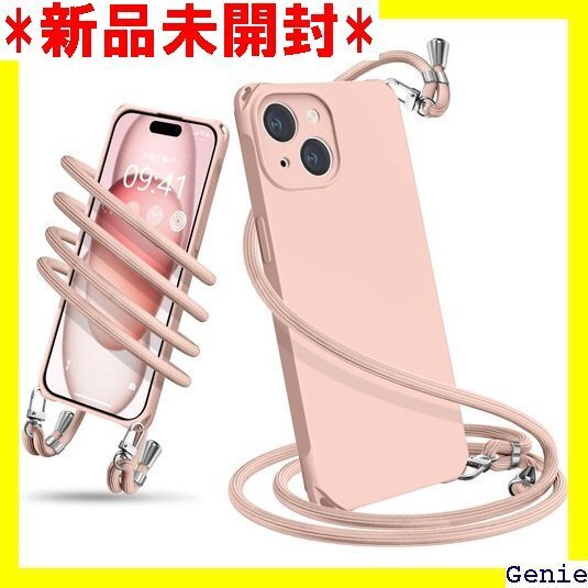 iPhone 15 ケース ショルダー シリコン 液体 き ネックストラップ 長さ調整可能 取り外し可能 ピンク 131
