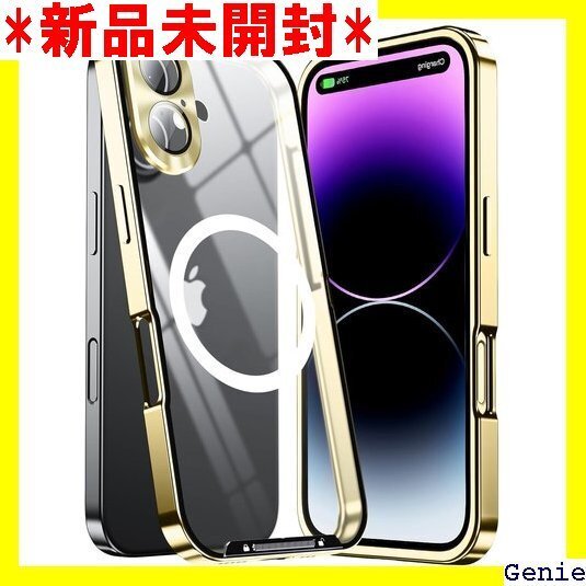 QIYIBOCASE For iPhone 16 クリ 護カバー 耐衝撃 おしゃれ ゴールド iPhone 16 42