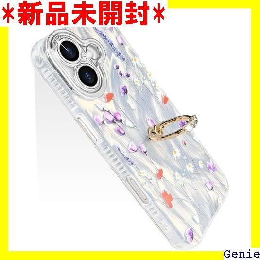 YUYIB iPhone16 用 ケース リング付き ン16 6.1" 携帯カバー 花柄4 iPhone 16 60