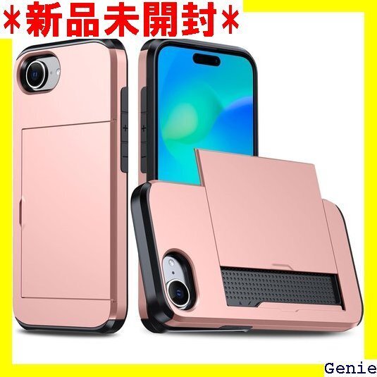 MuZiF iPhone 16e 用 ケース カード収 用 カバー ケース iPhone 16e用ローズゴールド 82