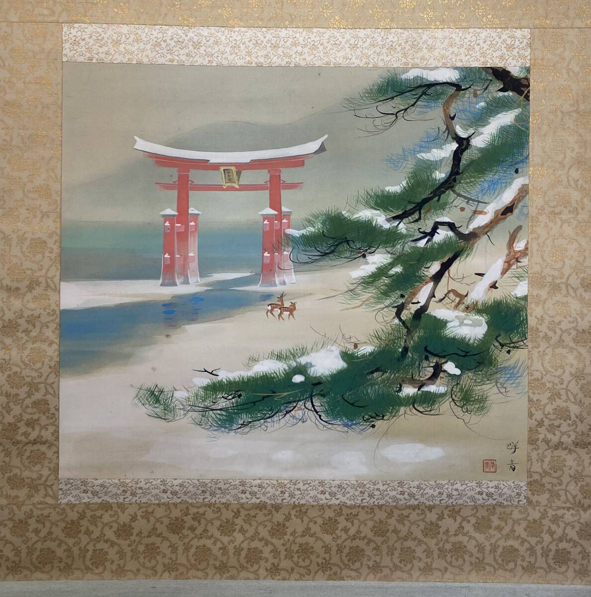 Yahoo!オークション - 利倉群青【鯉】日本画 画寸(24cmx27cm