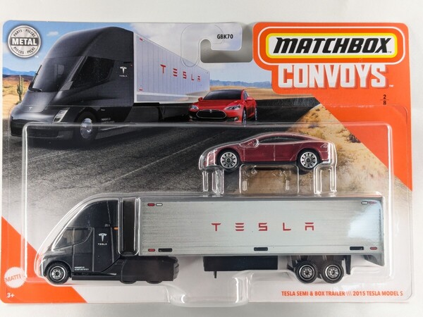 US版 マッチボックス コンボイ テスラ トレーラー &モデルS MATCHBOX Convoys TESLA GBK70 GMD02