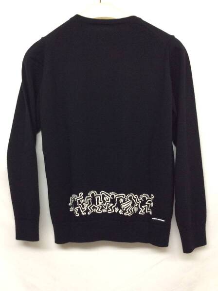 uniform experiment ユニフォーム エクスペリメント キースへリング KEITH HARING 19AW CREW NECK KNIT 黒 3 丸首 ニット UE-192078