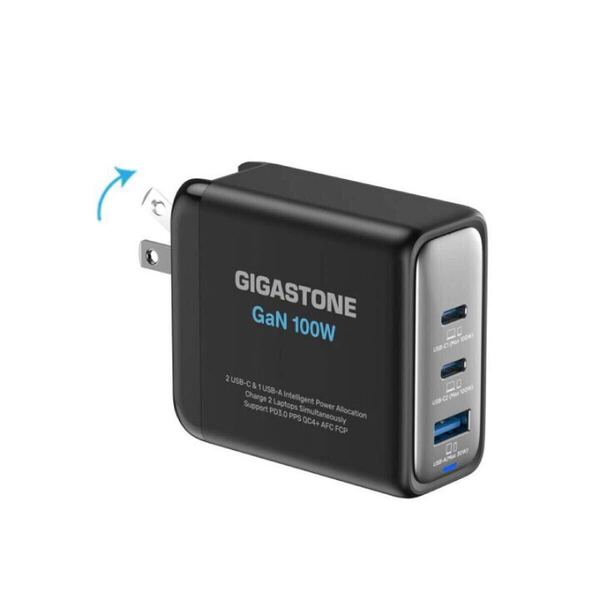 送料無料◆Gigastone GaN Power Pro 3ポート搭載 GaN 100W 急速充電器 PD-100B 新品