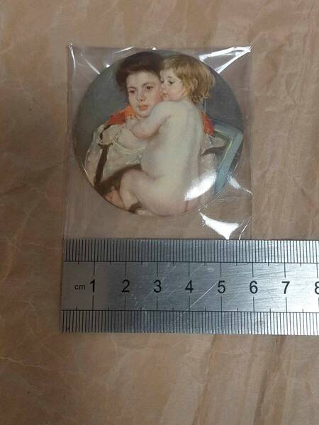 メアリー・カサット 裸の赤ん坊を抱くレーヌ・ルフェーヴル 缶 バッジ Mary Cassatt Reine Lefebvre Holding a Nude Baby PinBack Button