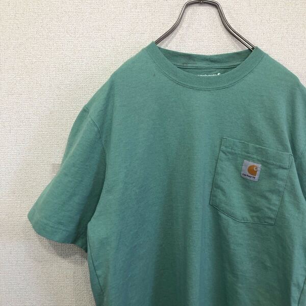 カーハート tシャツ ポケT ワンポイント アメリカ古着 S 498
