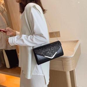 【新品未開封】チェーン付き クラッチバッグ ブラック 結婚式 パーティー323