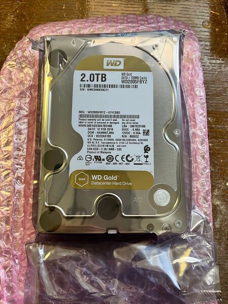 【未開封、未使用品】Western Digital ハードディスクHD2005FBY 2TB Gold