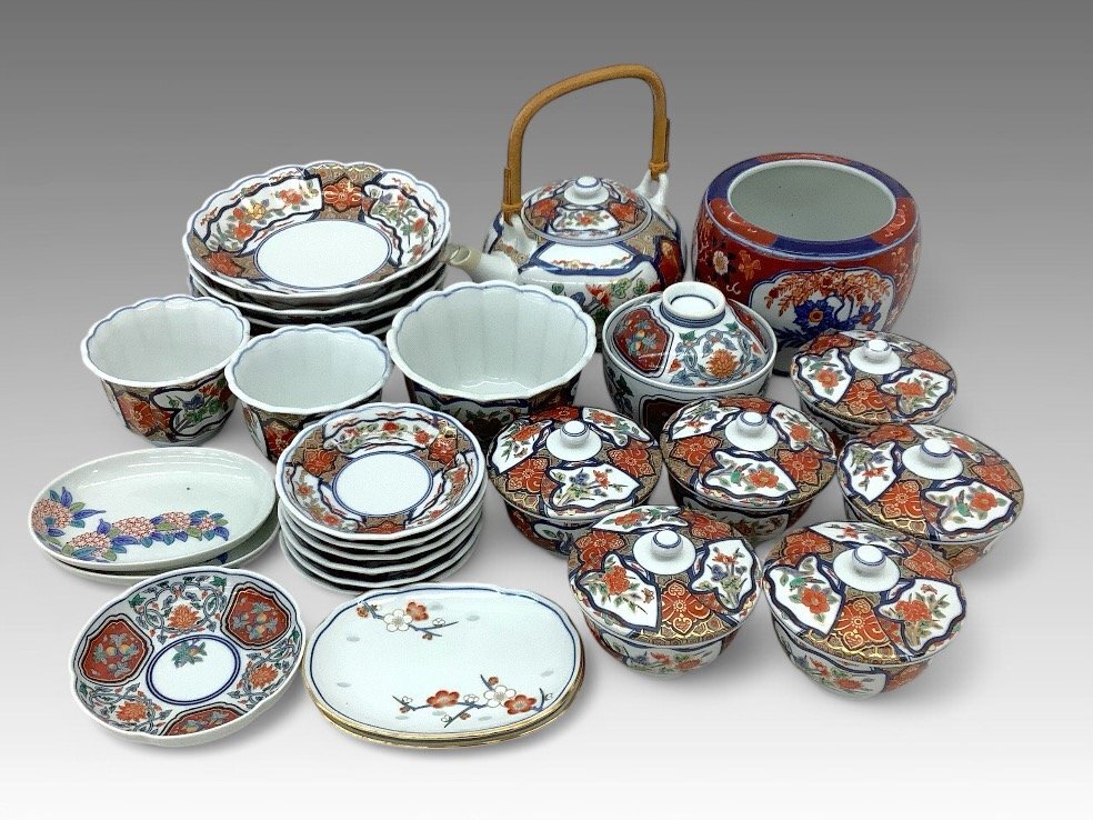 SNT257 極上品 有田焼 松右衛門 作 染錦金彩ラッタン人 南蛮船図火鉢