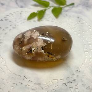 【E12750】桜アゲート*さくら*ほのかなピンク*ペブル*握り石*ペーパーウェイト*Cherry blossom agate*P
