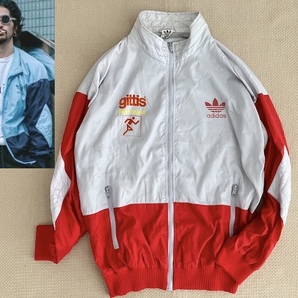 即決 1点物 80s ヴィンテージ adidas ナイロンジャケット ジャージ 177 OPTI シルバーグレー 赤 ウルトラマン king gnu 常田 着用タイプ