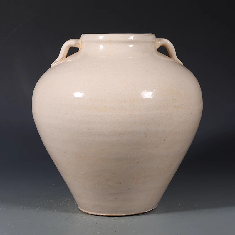 中国 磁州窯 白釉 剔花卉文 骨董品 アンティーク 花瓶 古美術