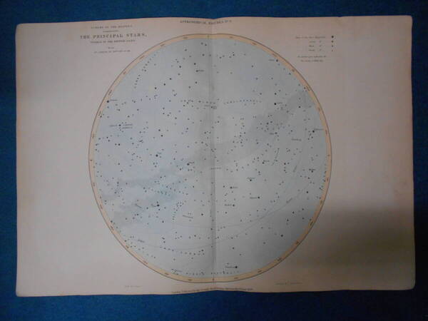 即決1849年英国『SPCK天文図解星図9 秋の星座』天球図、天文 アンティーク星座早見盤Astronomy, Star map, Planisphere, Celestial atlas