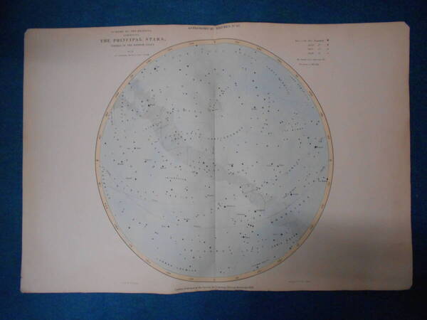 即決1849年英国『SPCK天文図解星図10冬の星座』天球図、天文 アンティーク星座早見盤Astronomy, Star map, Planisphere, Celestial atlas