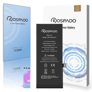 For iPhone 11 バッテリー 単品 標準容量 交換ビデオ 3110mAh PSE準拠 Kospaoo/iPower 互換 Li-ion Battery 交換 修理
