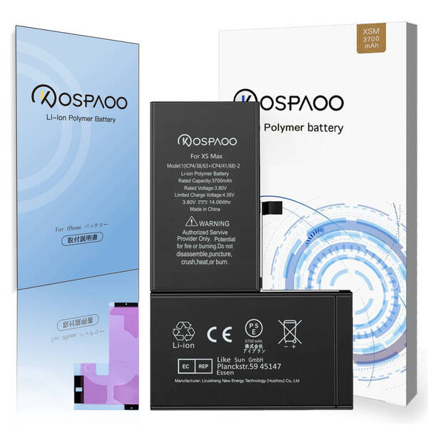 『大容量』For iPhone XS Max バッテリー 単品 交換ビデオ 3700mAh 増量 PSE準拠 Kospaoo/iPower 互換 Li-ion Battery 交換 修理
