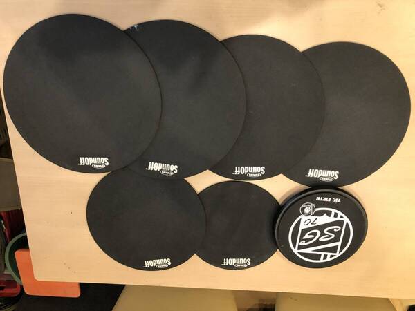 エバンス・サウンドオフ・10x1、12x1、13x2、14x2 計6枚 スティーブガッド・プラクティスパッド1台