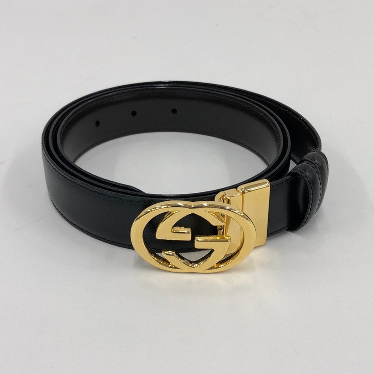 GUCCI Calfskin Double G 40mm Belt 100 40 Black 1621651